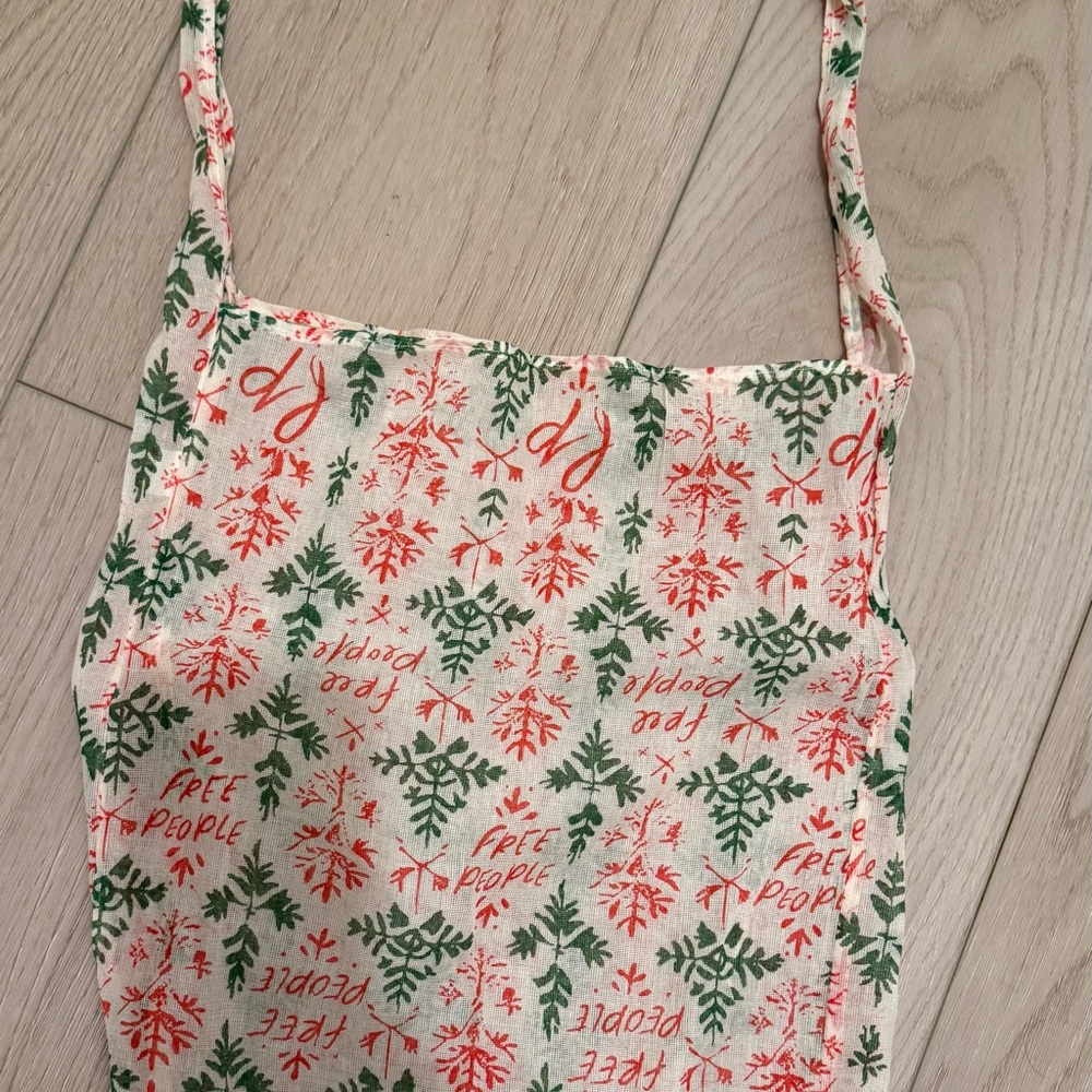 Free People Red and Green Patterned Tote Bag